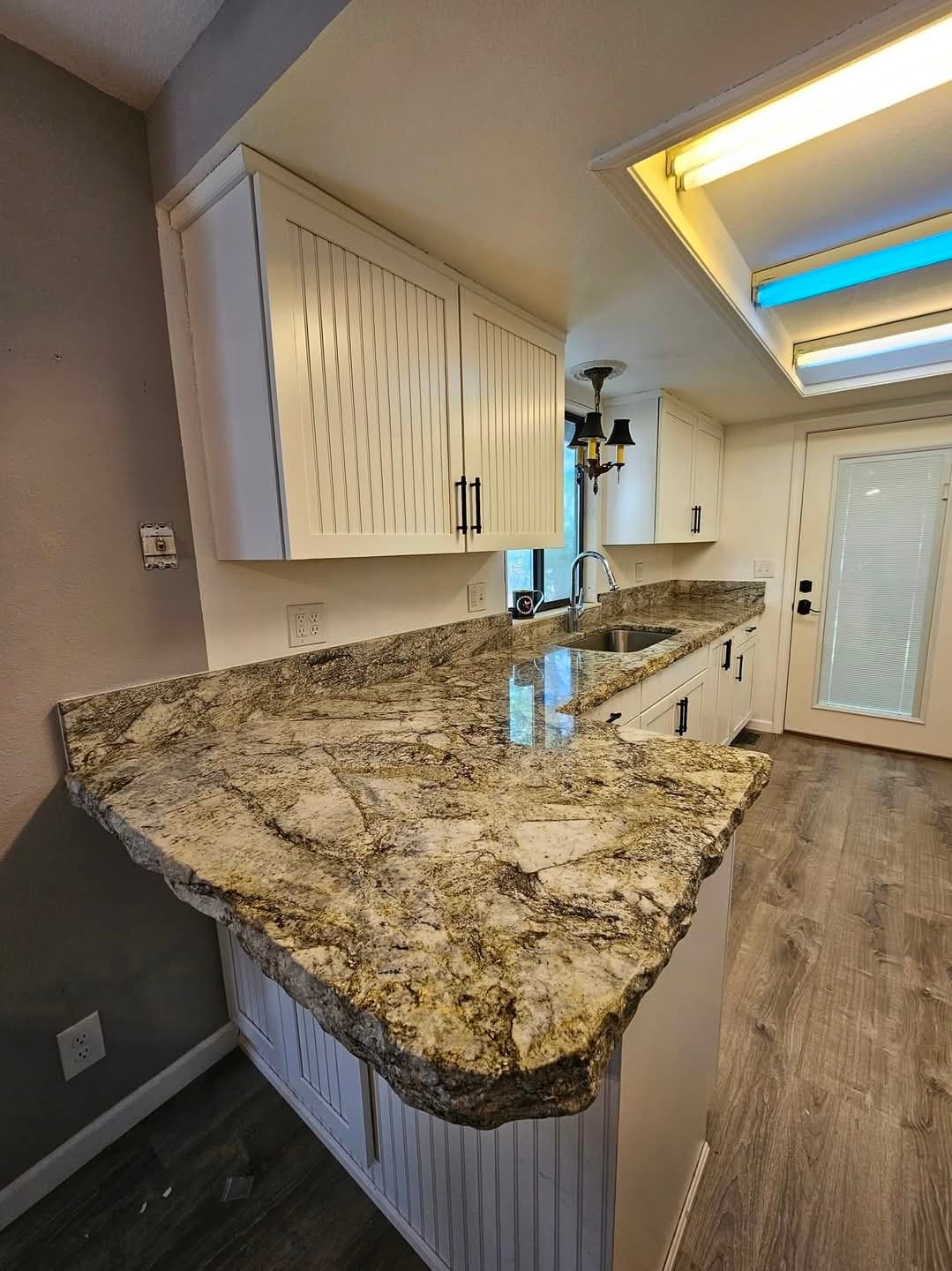 Live-edge granite countertop